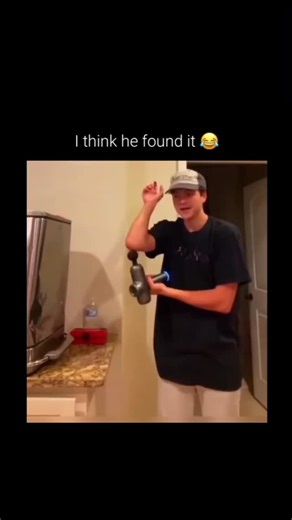 Mr. Brightside | In this clip, a young man experiments with a percussive massage gun on his arm, questioning its placement relative to his knee. As he... | Instagram