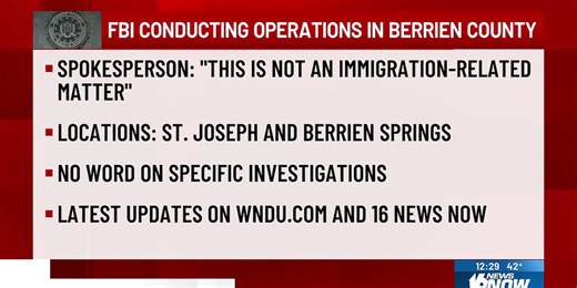 FBI conducting law enforcement operations in Berrien County