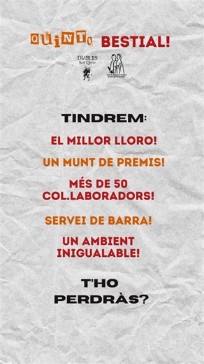Diables de Sant Quirze on Instagram: "💣Us esperem al Quinto Bestial!💣 📆Diumenge 21 de desembre 🕒a les 17:00h 📍Masía de Can Barra 💰Preu: 1€ la partida #QuintoBestial #CulturaCatalana #quintodenadal #quinadenadal #fempoble #thisisdiables #gegantssqv #fyp"