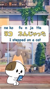 I stepped on a cat😾 . Follow @Dokidokicomics for more content. . Want to learn Japanese with our adorable books? 🇯🇵 📚😻 ⛩The link in bio! ⚠️Romaji included only for KANA book.⚠️ . . . . #japanese #learnjapanese #nihongo #japaneselesson #japanesebook #studyjapanese #japanesesong #cat #kawaii | dokidokicomics