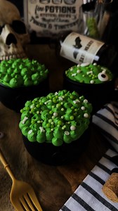 2M views · 42K reactions | Cauldron Cakes  These silicone cauldron cupcake liners are one of my favorite Halloween baking items from Michael’s! Fill cauldrons halfway with devils food cake and bake at 350F for 20 minutes. Once cool frost in either a swirl or bubble texture with green icing (using Wilton tip 1A). Top with Wilton cake lab sprinkles and serve with a broom spoon! | All Things Jamie | Facebook
