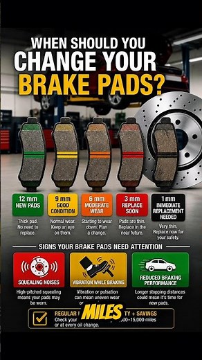 Brake Pads Replacement Guide: 1mm to 12mm Explained #USA #americancars #brakepads #repair
