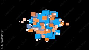 Colorful particle cloud constantly emitting new box shape particles