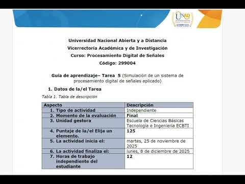 Tarea 5 (Simulación de un sistema de procesamiento digital de señales aplicado)