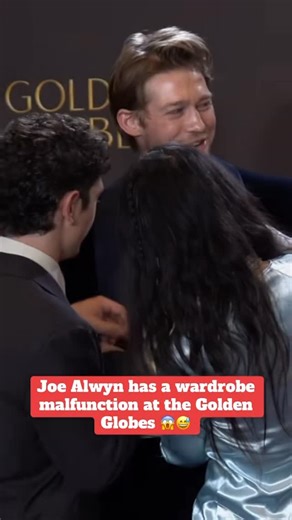 Daily Star on Instagram: "Actor Joe Alwyn had an awkward wardrobe malfunction at the Golden Globes when his shirt popped open 😅 #dailystar #joealwyn"