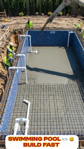 Luxury Pool Build FAST 💦🏗️ #shorts #pool #satisfying