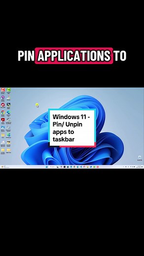 Windows 11: Tip 8 - How to pin/ unpin apps to the taskbar. Windows 10 to Windows 11 upgrade. Tips to help you navigate the new OS. #windows #tips #tech #windows11 #techtok