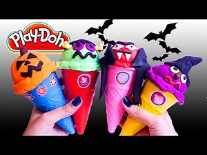 Halloween Ice Creams Parlor - Make Play Doh Ice Creams For Halloween - Toy Review