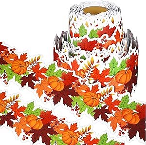 131.2 ft Thanksgiving Bulletin Board Border Fall Pumpkin Fall Bulletin Board Border for Classroom Wall School Chalkboard Home and Interior Office Decor