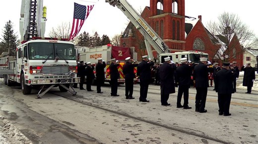 A powerful procession: firefighters say goodbye to former Homer fire chief
