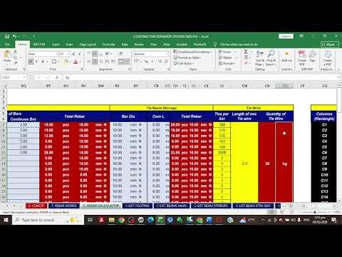 Part 7B-1: Rebar Works (Footing Tie Beam Rebars 1) Construction Estimates