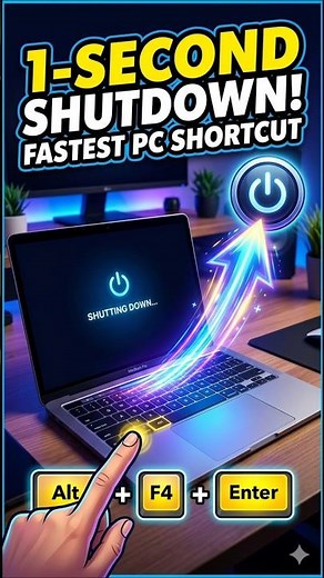 Windows Shutdown Shortcut You Didn't Know! #short #viral #tricks #tricks #windows #shortvideo 🤫🤫