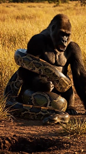 Big Python Attacked King Kong and Rescued