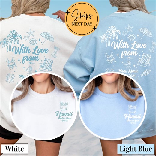 Bachelorette Hoodie, Custom Beach Trip Sweatshirt, Bridesmaid Hoodie, Girls Trip Hoodie, With Love From Hoodie, Bridal Party Hoodie Gift - Etsy