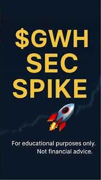 $GWH Stock Analysis: Low Float Spike After SEC Filing!🚀📈 #GWH #SECfiling #GWHStock #CoachNickMoney