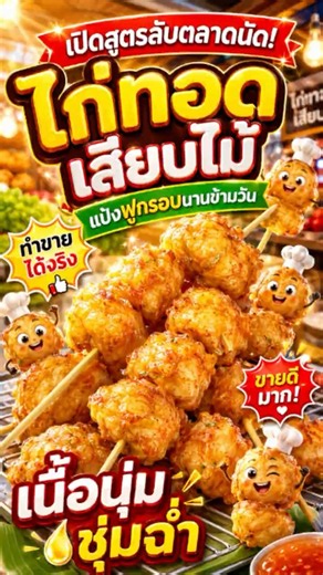 เปิดสูตรลับ วิธีทำ "ไก่ทอดเสียบไม้" แป้งฟูกรอบนานข้ามวัน เนื้อนุ่มชุ่มฉ่ำ