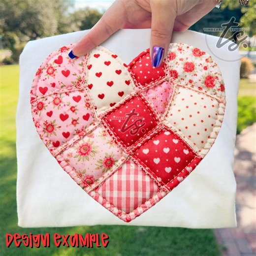 Patchwork Valentine Heart PNG | Quilted Fabric Heart Clipart | Rustic Cottagecore Valentine Digital Download Transparent - Etsy