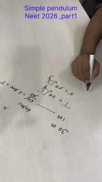 Simple pendulum neet 2026 #physics #simple pendulum #neet 2026