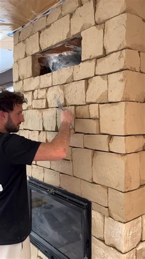 Art & Architecture on Instagram: "Artificial stone cladding process using concrete by @inimitez, How cool is that? #artificialstone #architecture #DIY #fireplace #architects_need"