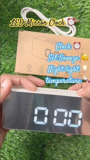 LED Mirror Clock⏰ Set snooze🛌 Night Light💡Temperature🌡️ #mirrorclock #snooze #nightlight