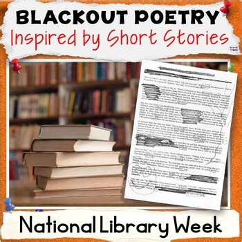 National Library Week Blackout Poetry - Librarian Day Middle School Templates