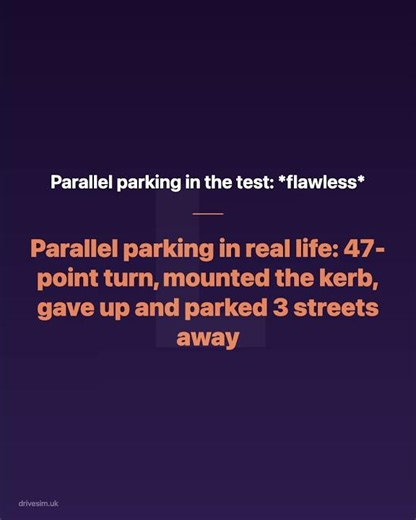 Parallel parking in the test: *flawless*