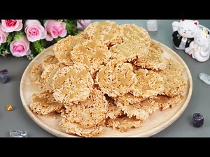 100% Natural Cracker! Asian Rice Cracker Khao Taen with Coconut Sugar. Natural Sweets Recipes