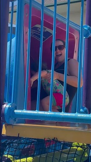 Baby On Waterslide #swimming #waterslide #splash #slide #baby