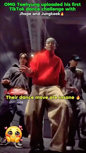 Taehyung uploaded his first TikTok dance challenge with Hobi and JK 😍🔥#taehyung #jungkook #hobi