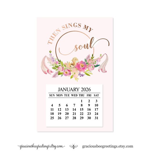2026 Christian Fridge Magnet Calendar: Inspirational Scripture, Faith Decor - Etsy