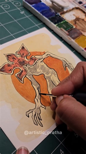 Stranger things 💥 Demogorgon 🎨 #strangerthings #demogorgon #painting #viral