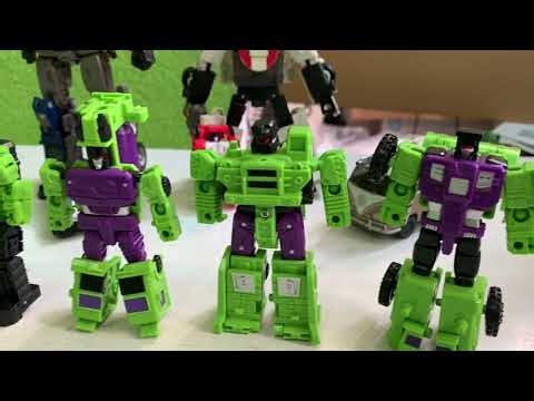 UNBOXING completo de los CONSTRUCTICONS y como se transforman en autos y DEVASTATOR, TRANSFORMERS G1