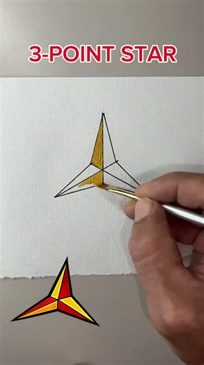 Easy 3-Point Star Drawing ⭐Satisfying Art #shorts #arttutorial #art #drawing #howtodraw #easydrawing