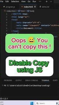 Stop Copying My Code 😭 | JavaScript Copy Trick That SHOCKS Everyone 🤯
