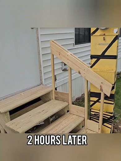 Mobile home Wood Stair install
