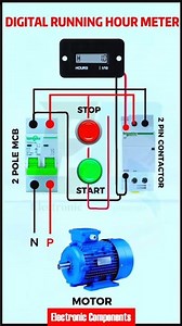 Digital Running Hour meter connections.. #industrialelectrician ‪@SPENDINGELECTRICALTIPS‬