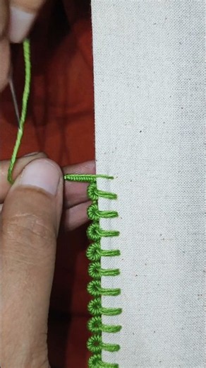 beautiful border design 😍🪡 #loopstitch #embroidery #crochet #diynstitch #tutorial #beginnersstitch