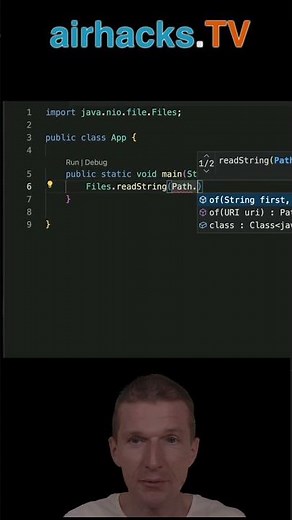 Reading a File Into a String #airhacks #java #shorts #short