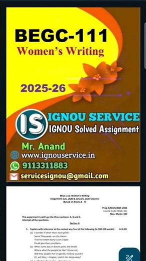 BEGC-111 Solved Assignment 2025-26 #ignou #ignousolvedassignment #ignou2026 #ignouhelp #ignouservice