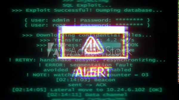 Cyber Infiltration Loading Interface: Digital Virus Attack Animation, Terminal Hack Screen, Data Breach Progress, Firewall Exploit Visual