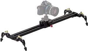 Fotodiox Pro SlideCam 600-24" Video Slider Stabilizer, DSLR Camera Track Slider, Linear Stabilization Rail System with Ball-Bearing Slide Mechanism, Adjustable Legs and Carrying Case
