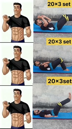 3 basic Abs workout at home.#abs