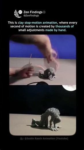 Clay Stop-Motion Takes Hours to Complete