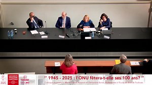 "1945-2025 : l'ONU fêtera-t-elle ses 100 ans ?", mots d'accueil, Marc Blanquet, Sébastien Saunier, Marie-Clotilde Runavot et Clémentine Bories, Ecole de droit de Toulouse | Canal U