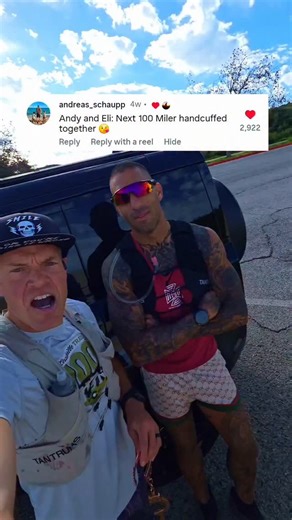 Andrew Glaze on Instagram: "Top comment on this video is our next challenge. Vote. 2,900+ votes: "Run 100 miles handcuffed together." So we did. Every 10 miles: @ketone Every step: coordinated chaos Every bathroom break: awkward But the fuel? Solid. Clean energy. No crash. No quit. Turns out Ketone-IQ works even when you're doing something objectively stupid. 100 miles. Handcuffed. Done. What's next? #KetoneIQ #sponsored"