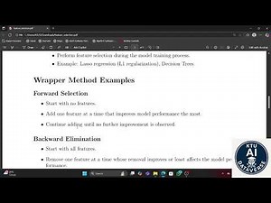 Feature Selection in ML | Forward & Backward Selection | Module 2 Part 2 (KTU AMT305 – 2019 Scheme)