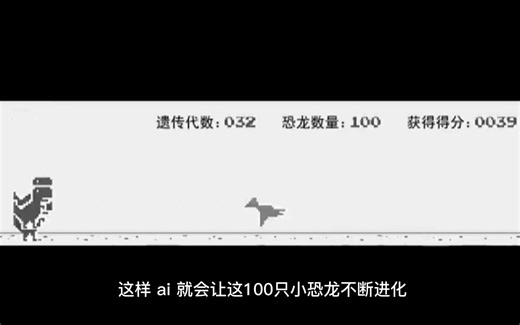 当我用遗传算法训练100只小恐龙，进化到第59代的时候直接无敌了！