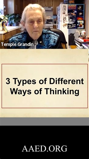 Temple Grandin explains the three different types of thinking to us in part three of her 'Visual Thinking' presentation! What kind of thinker are you? #interestingstudy #autismstrong #education #TempleGrandin | Autism Academy for Education & Development