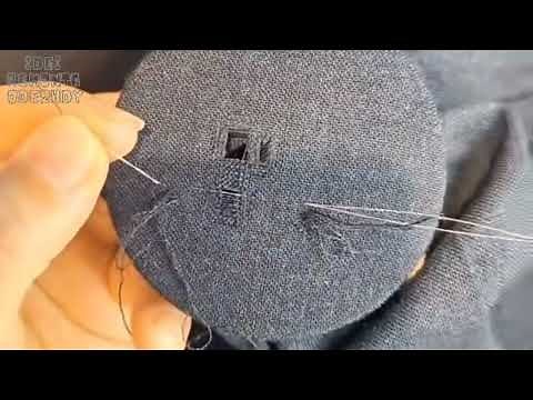 Mending a hole in a wool blanket
