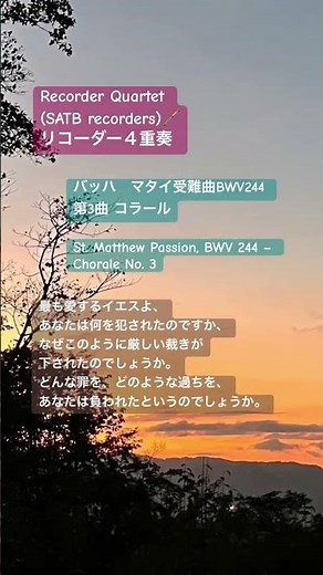 バッハ マタイ受難曲BWV244 第3曲 コラールSt. Matthew Passion, BWV 244 – Chorale No. 3 #おじさんのひとり合唱団 #バッハ #マタイ受難曲